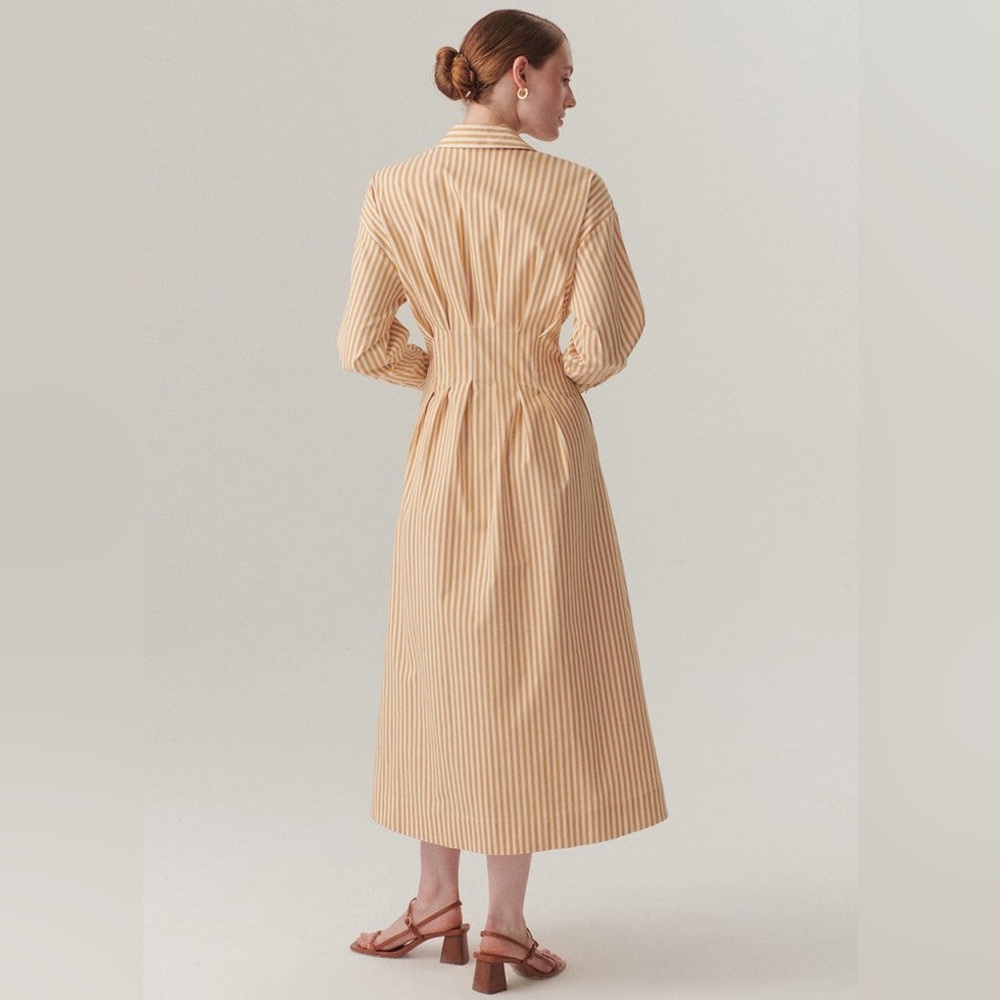 Striped Button-Front Shirt Dress - Light Blue/White - Picture 8 of 12